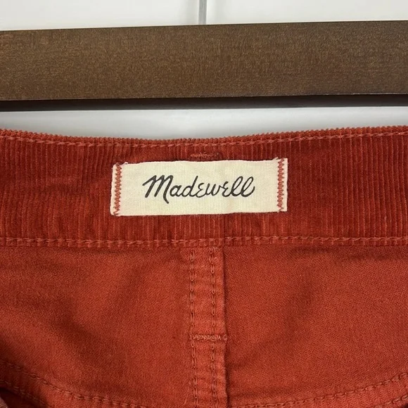 MADEWELL women’s 10” high rise skinny corduroy pants rust orange 28 - Picture 10 of 14